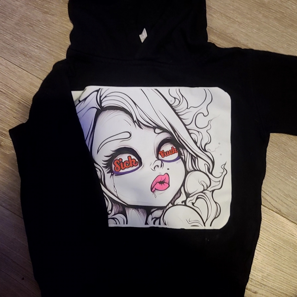 Rabbit Skins Black Graphic Hoodie